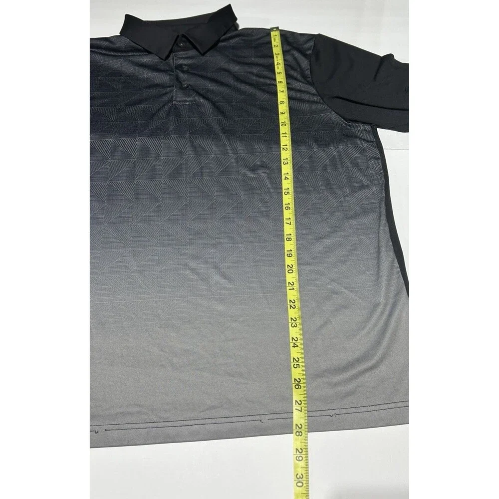 Ben Hogan Performance Men's Polo Shirt Gray/Black Ombre Size Large Golf